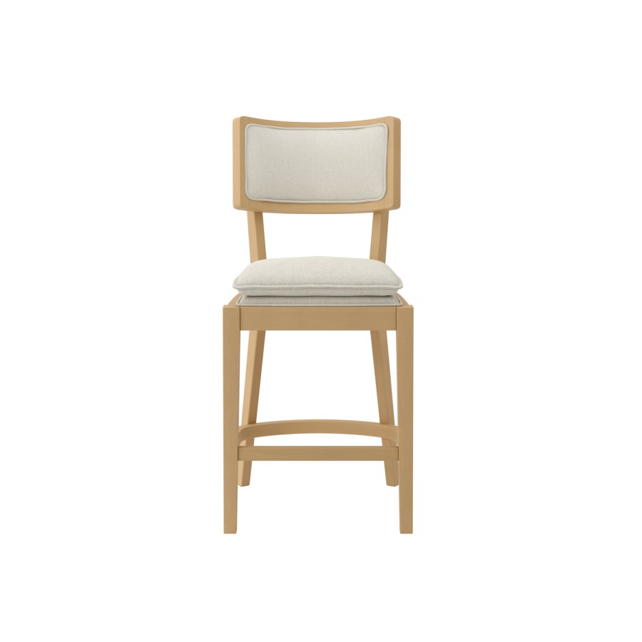Beige Upholstered Cushioned Kitchen Counter Stool - Maggie