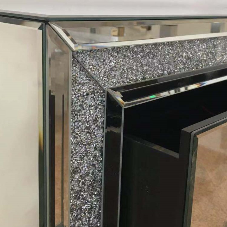 Silver Mirrored Dressing Table with 2 Drawers - Mariah