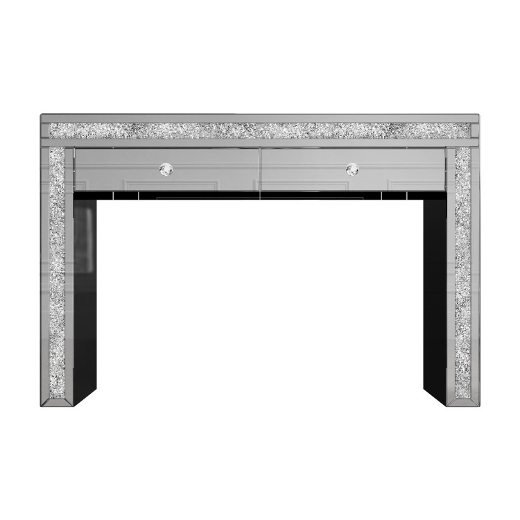 Silver Mirrored Dressing Table with 2 Drawers - Mariah