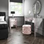 GRADE A1 - Mariah Crush Diamond Mirrored Bedside Table in Pink