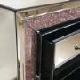 GRADE A1 - Mariah Crush Diamond Mirrored Bedside Table in Pink