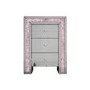 GRADE A1 - Mariah Crush Diamond Mirrored Bedside Table in Pink