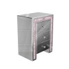 Mariah Crush Diamond Mirrored Bedside Table in Pink