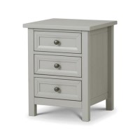 GRADE A1 - Julian Bowen Maine 3 Drawer Bedside Table in Grey