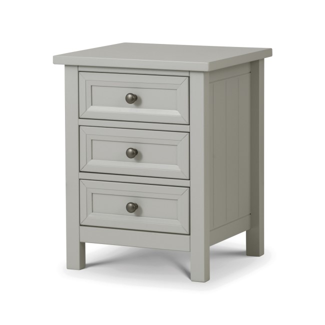 Grey Painted 3 Drawer Bedside Table - Maine - Julian Bowen