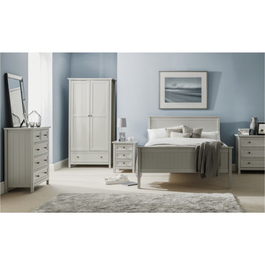 GRADE A1 - Julian Bowen Maine 3 Drawer Bedside Table in Grey