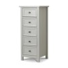 Tallboy Grey Painted Chest of 5 Drawers - Maine - Julian Bowen