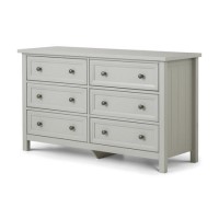 GRADE A1 - Julian Bowen Maine 6 Drawer Wide Chest of Drawers in Grey