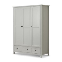 GRADE A1 - Julian Bowen Maine 3 Door Combination Wardrobe in Grey GRADE A1 - Julian Bowen Maine 3 Door Combination Wardrobe in Grey