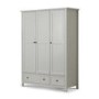 Grey Painted 3 Door Triple Wardrobe with Drawers - Maine - Julian Bowen
