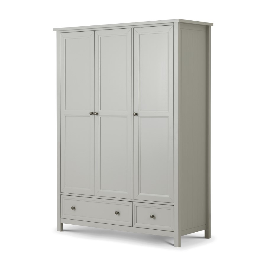 GRADE A1 - Julian Bowen Maine 3 Door Combination Wardrobe in Grey