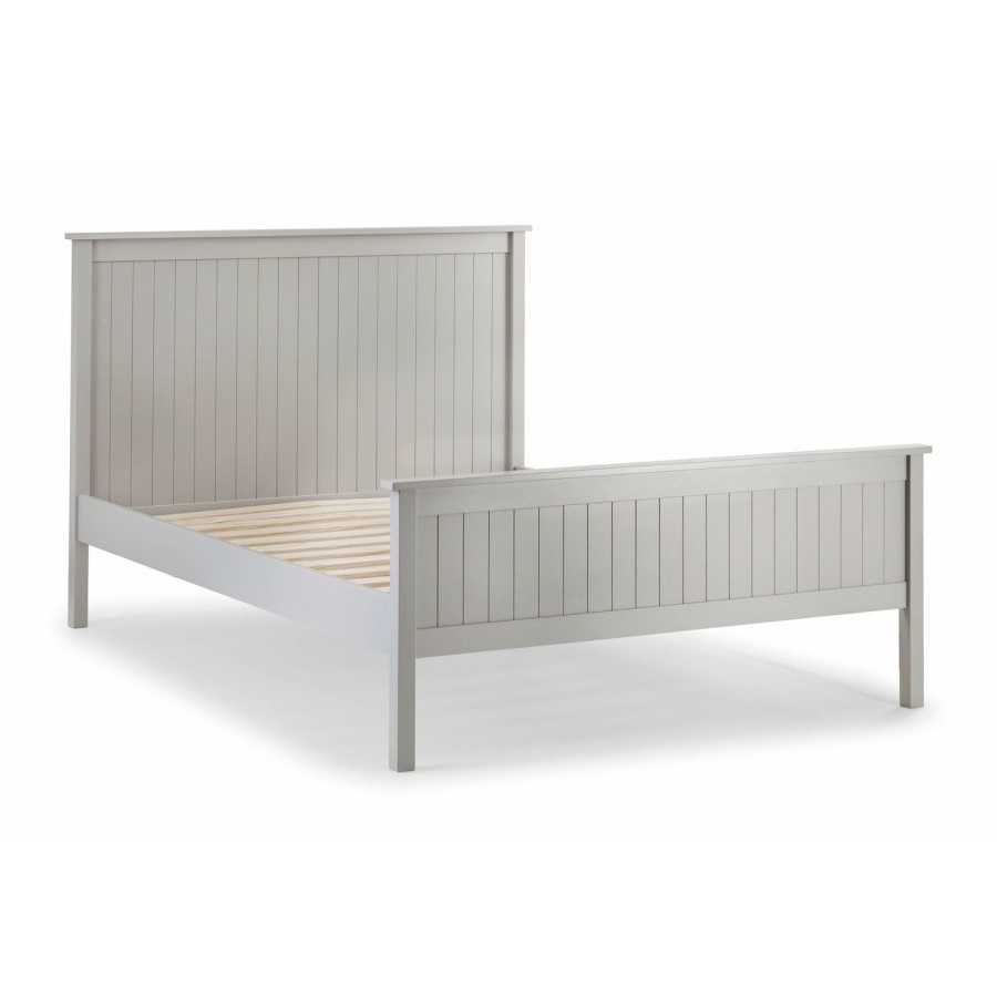 Grey Wooden King Size Bed Frame with Footboard - Maine - Julian Bowen