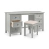 Grey Painted Dressing Table with 6 Drawers - Maine - Julian Bowen