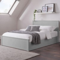 Grey Wooden Double Ottoman Bed - Maine - Julian Bowen