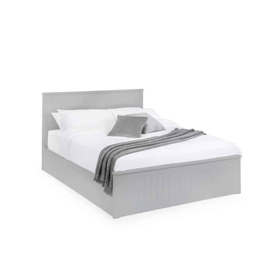 Grey Wooden Double Ottoman Bed - Maine - Julian Bowen