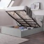 Grey Wooden Double Ottoman Bed - Maine - Julian Bowen