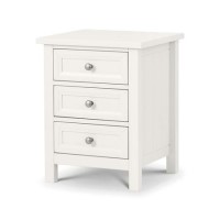 White Painted 3 Drawer Bedside Table - Maine - Julian Bowen