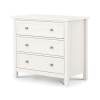 GRADE A1 - Julian Bowen Maine 3 Drawer Chest of Drawers in White