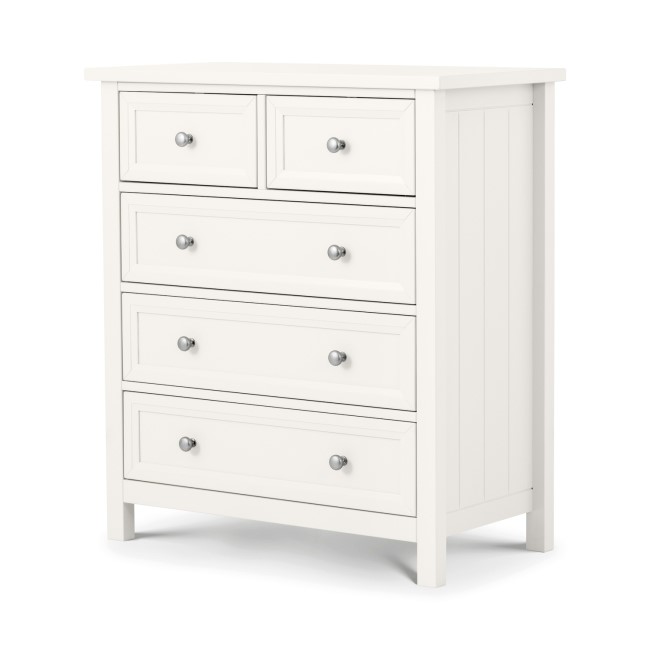 GRADE A1 - Julian Bowen Maine 3+2 Drawer Chest of Drawers in White