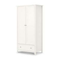 GRADE A2 - Julian Bowen Maine 2 Door Combination Wardrobe in White