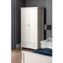 GRADE A2 - Julian Bowen Maine 2 Door Combination Wardrobe in White