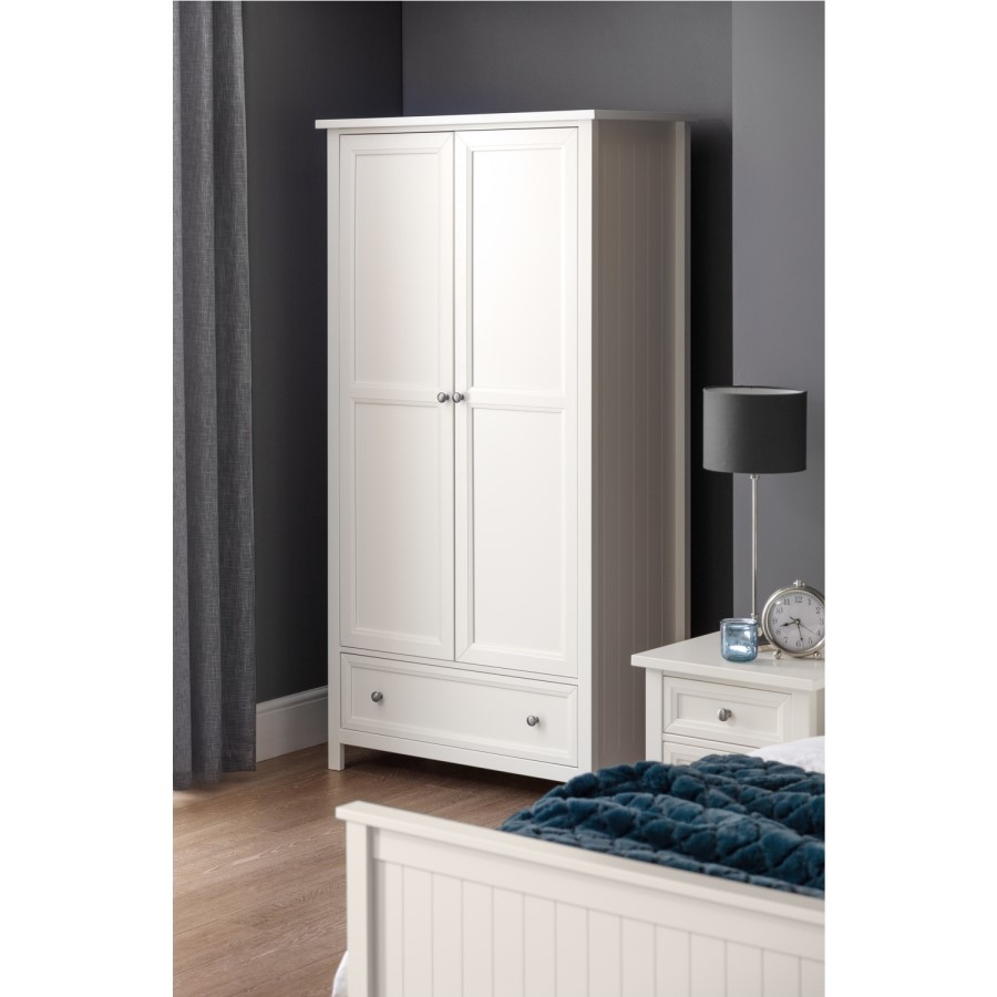 Julian Bowen Maine 2 Door Combination Wardrobe in White
