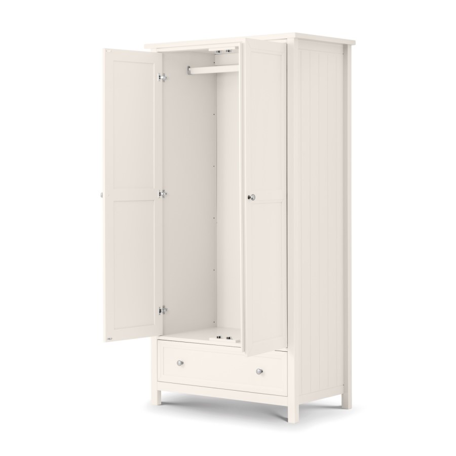 Julian Bowen Maine 2 Door Combination Wardrobe in White