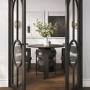 Black Velvet Curved Dining Chair with Exposed Back - Mai