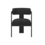Black Velvet Curved Dining Chair with Exposed Back - Mai