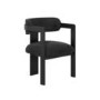 Black Velvet Curved Dining Chair with Exposed Back - Mai