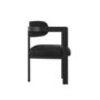 Black Velvet Curved Dining Chair with Exposed Back - Mai