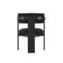 Black Velvet Curved Dining Chair with Exposed Back - Mai