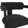 Black Velvet Curved Dining Chair with Exposed Back - Mai