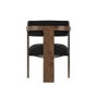 Black Velvet Curved Dining Chair with Walnut Exposed Back - Mai
