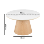 Large Oak and White Marble Effect Round Coffee Table - Malia