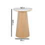 Round Oak and Marble Effect Side Table - Malia