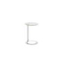 Round Side Table with White Marble Effect and Chrome Base - Malia