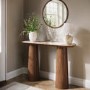 Walnut and Marble Effect Console Table with Flared Legs - Malia