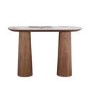 Walnut and Marble Effect Console Table with Flared Legs - Malia