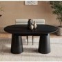 Large Black Wooden Extendable Dining Table - Seats 4 - 6 - Malia