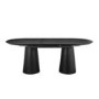 Large Black Wooden Extendable Dining Table - Seats 4 - 6 - Malia