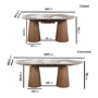 Large Walnut and Marble Effect Extendable Dining Table - Seats 4 - 6 - Malia