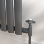 Maesta Anthracite Gray Traditional Manual Angled Radiator Valves (pair)