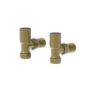Elego Brushed Brass Modern Manual Angled Radiator Valves (pair)