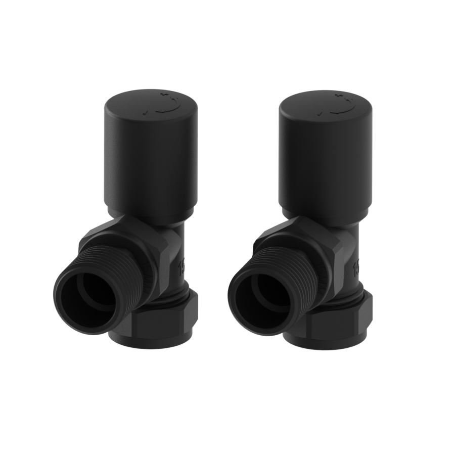 Elego Matte Black Modern Manual Angled Valves (pair)