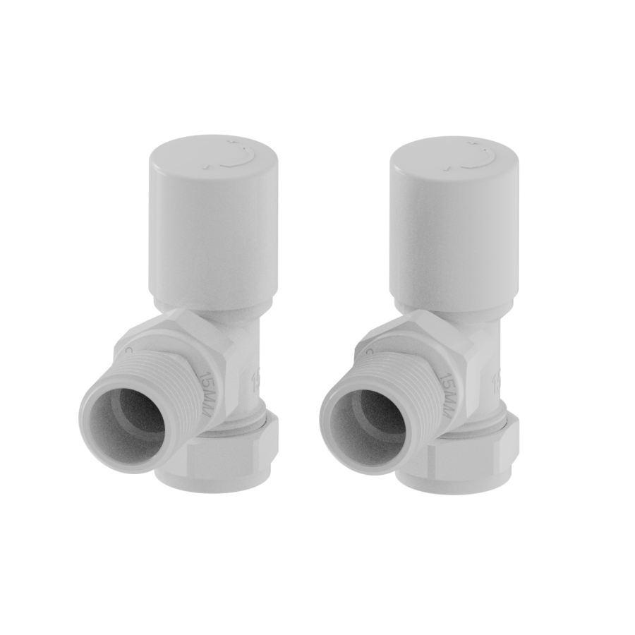 Elego White Modern Manual Angled Valves (pair)