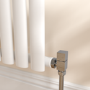 Elego Chrome Modern Manual Angled Radiator Valves (pair)