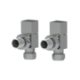 Elego Chrome Modern Manual Angled Radiator Valves (pair)