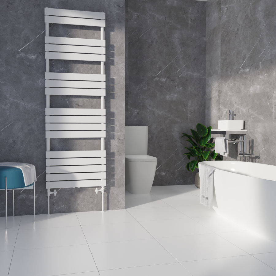 Maesta White Traditional Manual Straight Radiator Valves (pair)