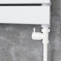 Elego White Modern Manual Straight Radiator Valves (pair)